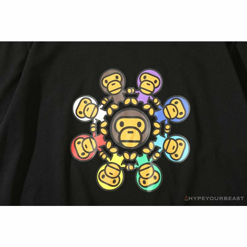 BAPE Baby Milo Ring Colorful Kaleidoscope Tee Shirt ‘BLACK’ Clothes
