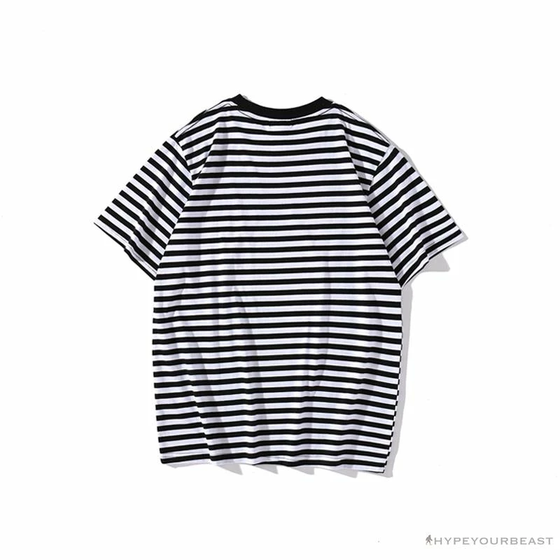 BAPE Baby Milo Rock Bass Player Striped Tee Shirt ‘BLACK’ Clothes