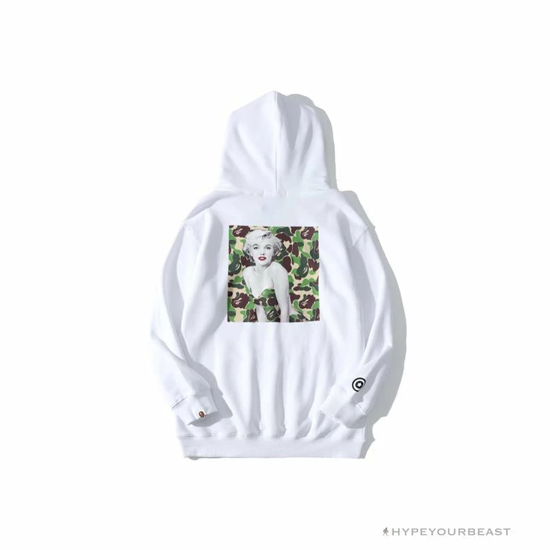 BAPE Marilyn Monroe Camouflage Background Hoodie ‘WHITE’ Clothes