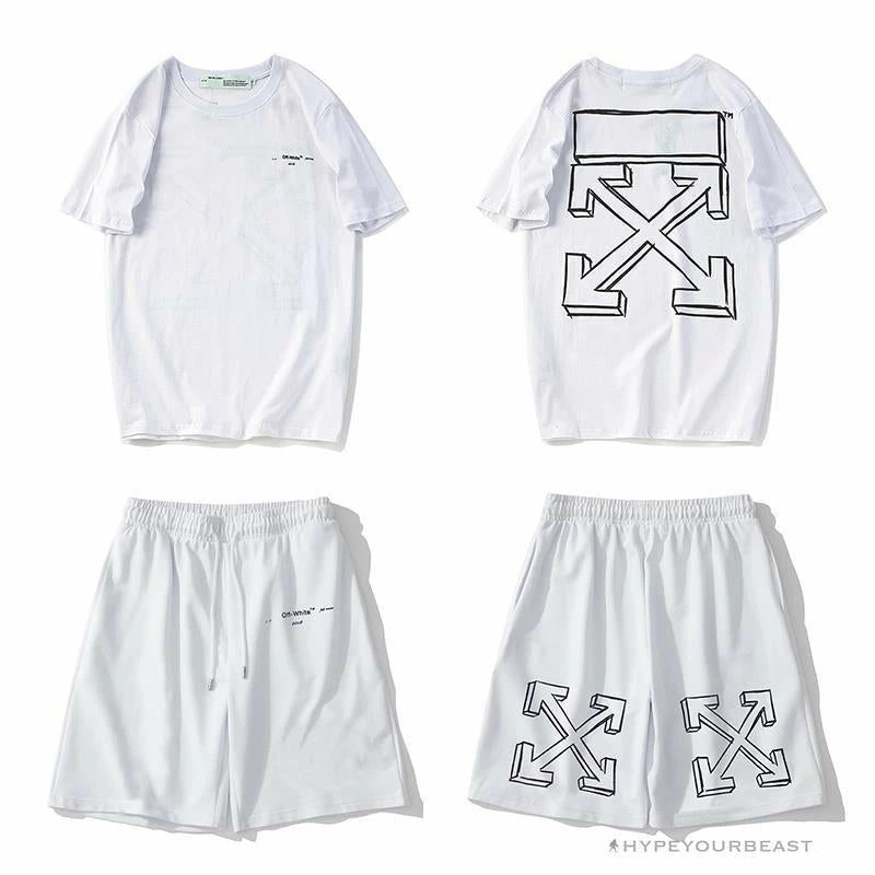 OFF-WHITE Dimensional Sketch Shorts ‘WHITE’ Pants