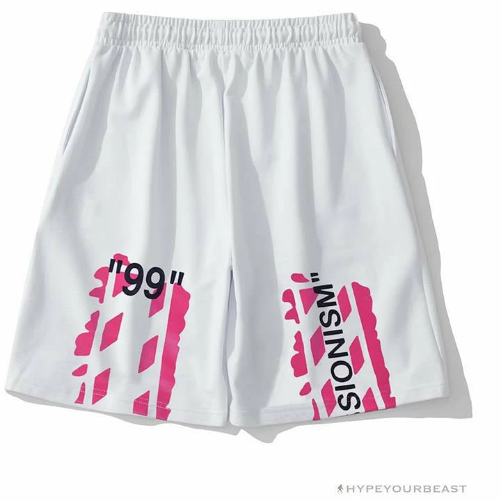 OFF-WHITE 99 X Pink Arrow Shorts ‘WHITE’ Pants