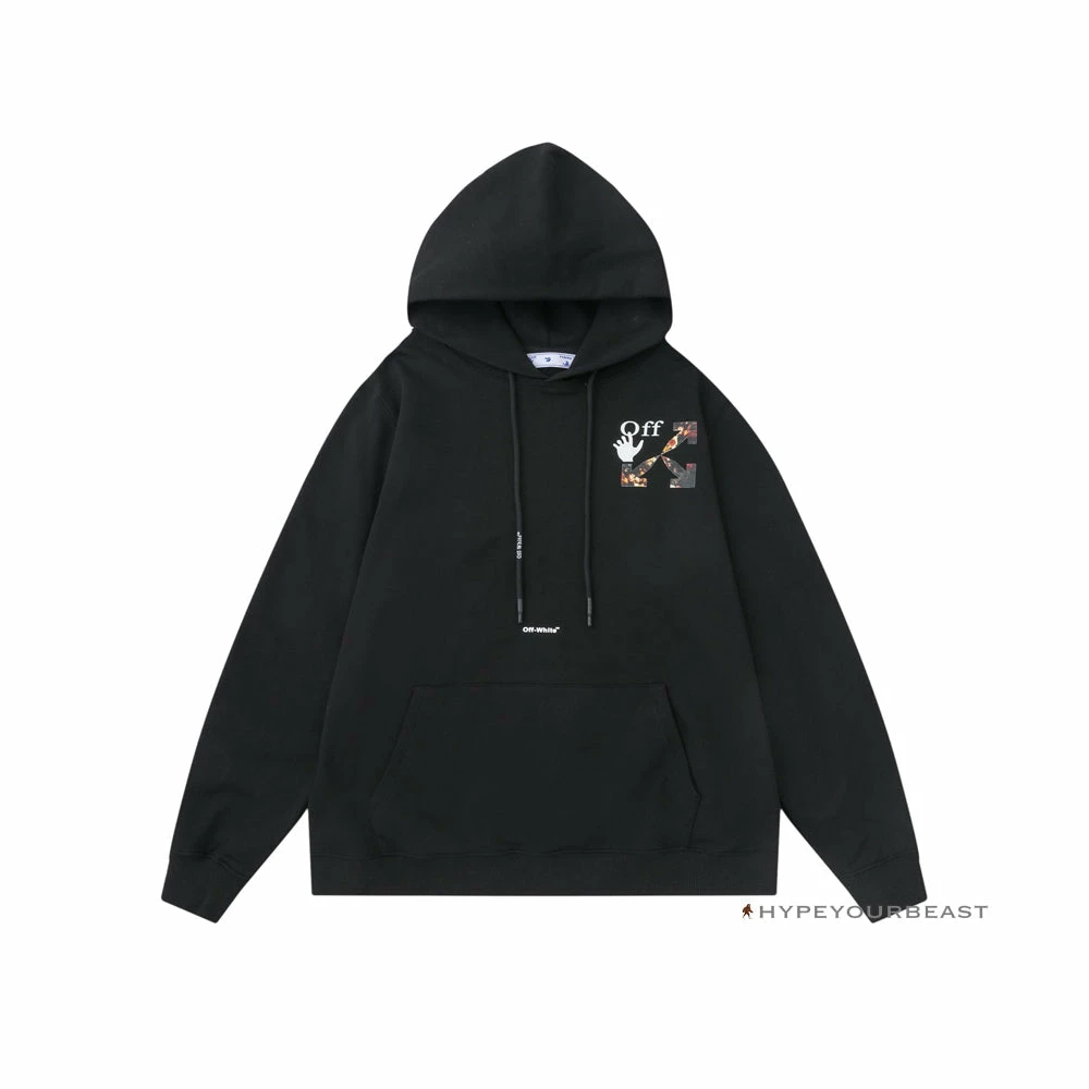 HypeYourBeast Off White Hoodie Jabba Flower – Black Hoodies & Jackets