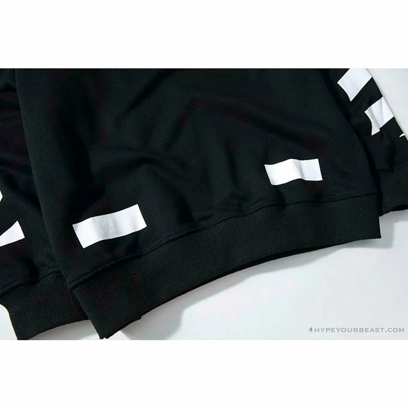 Shirts OFF-WHITE Classic Basic Cotton Terry Round Long Sleeve Shirt ‘BLACK’