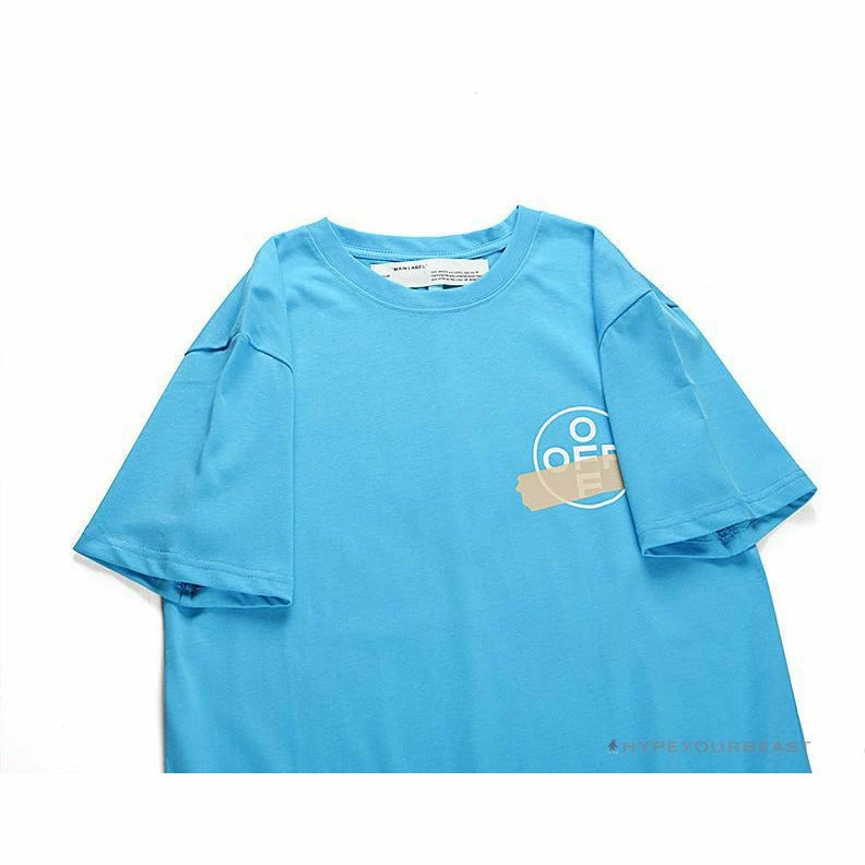 OFF-WHITE Explosive Strip Basic Arrow Tee Shirt ‘BLUE’ T-Shirts