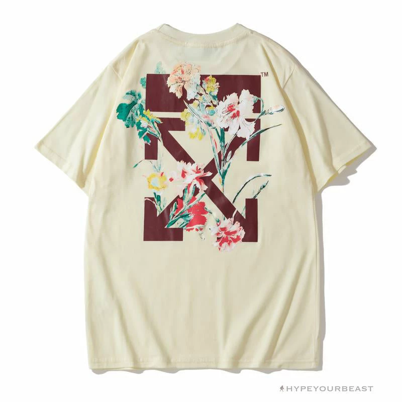 OFF-WHITE Flower Edition Tee Shirt ‘BEIGE’ T-Shirts