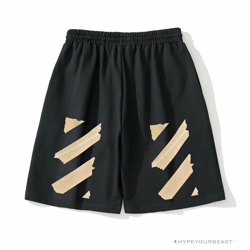 Pants OFF-WHITE Explosive Strip Basic Arrow Shorts ‘BLACK’