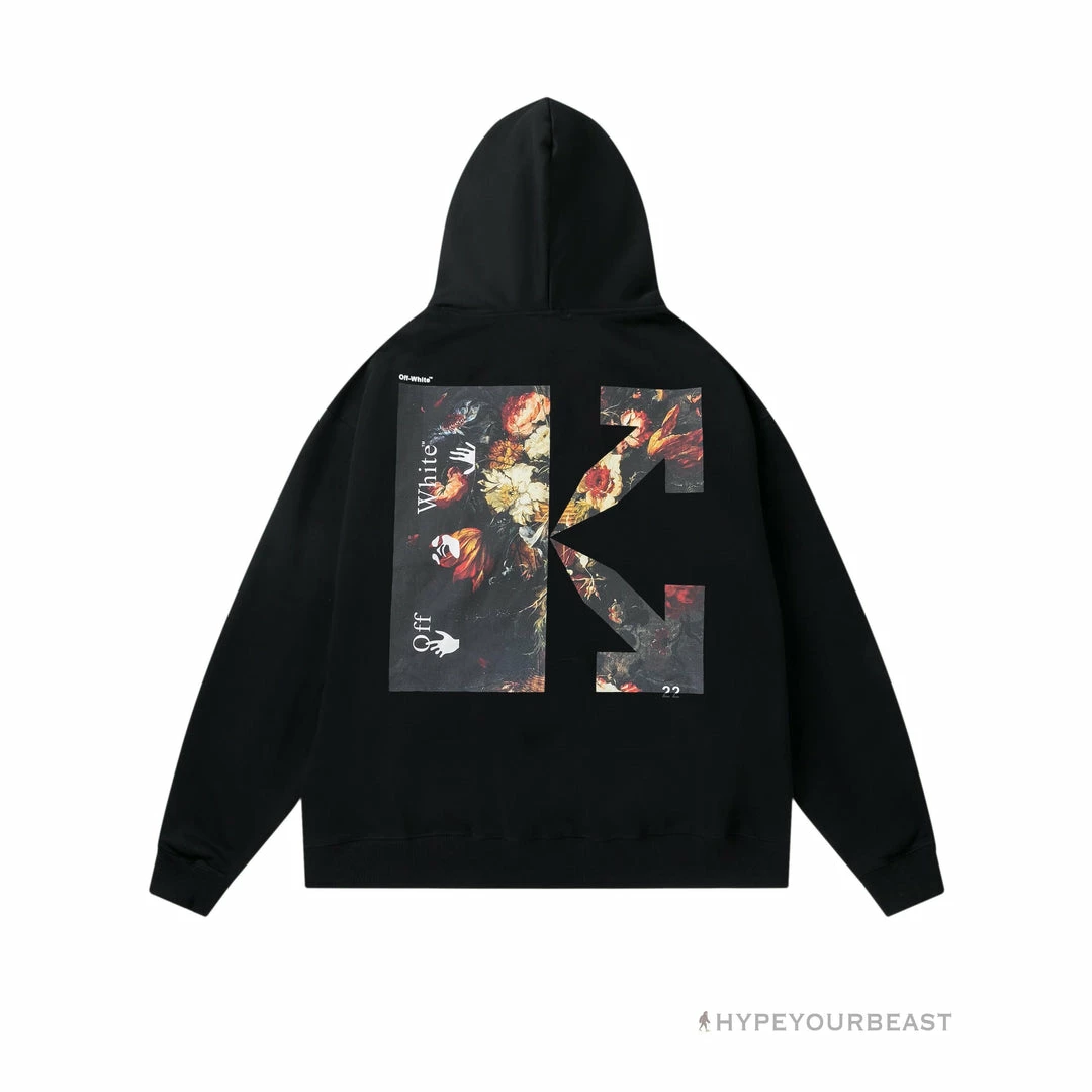 HypeYourBeast Off White Hoodie Jabba Flower – Black Hoodies & Jackets