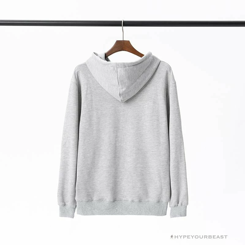 Clothes BAPE Classic Ape Head Embroidered Standard Cotton Terry Hoodie ‘LIGHT GREY’