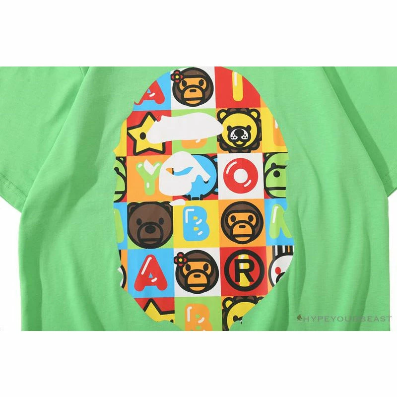 Clothes BAPE Baby Milo Color Square Ape Head Tee Shirt ‘GREEN’