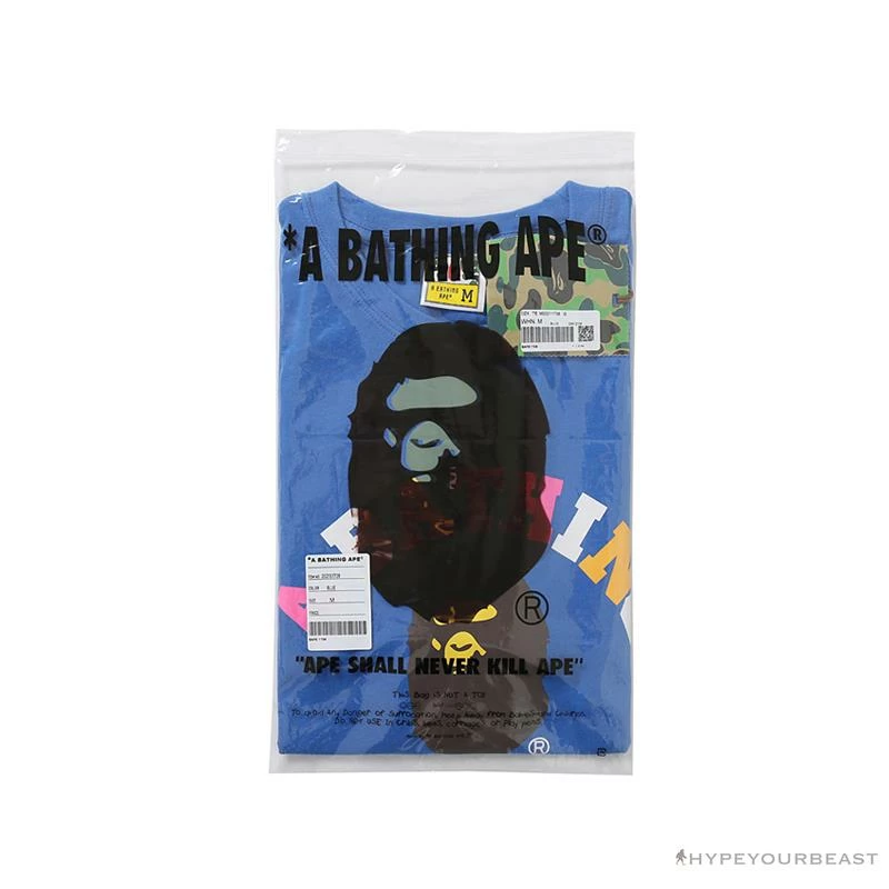Clothes BAPE Little Ape Head Colorful Classic Tee Shirt ‘BLUE’