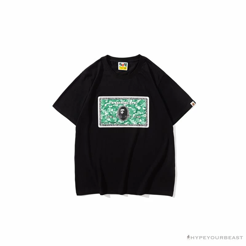 Clothes BAPE Spoof Dollar Bill Tee Shirt ‘BLACK’