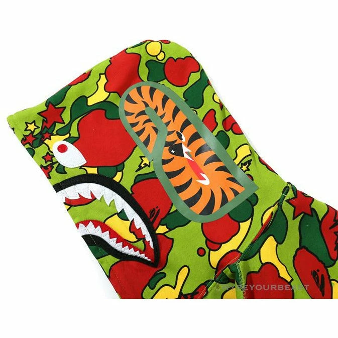 BAPE Shark Head STA Star Camouflage Hoodie ‘GREEN’