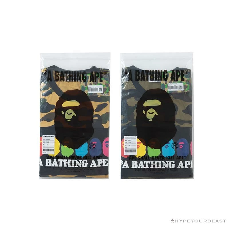 BAPE KIDS Color Ape Head Camouflage Tee Shirt ‘GREEN’ Clothes