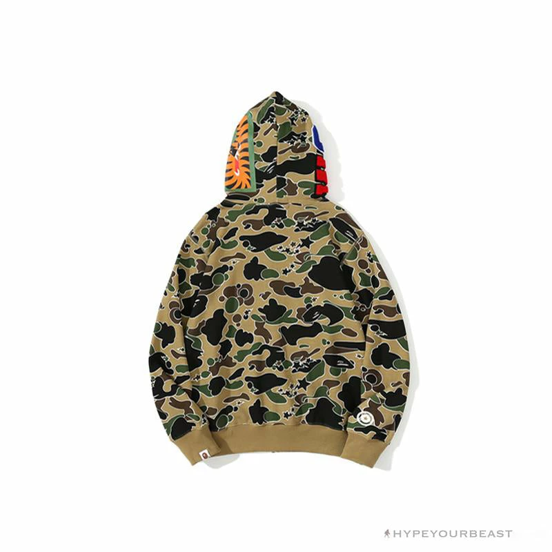 BAPE Shark Head STA Star Camouflage Hoodie ‘YELLOW’ Clothes