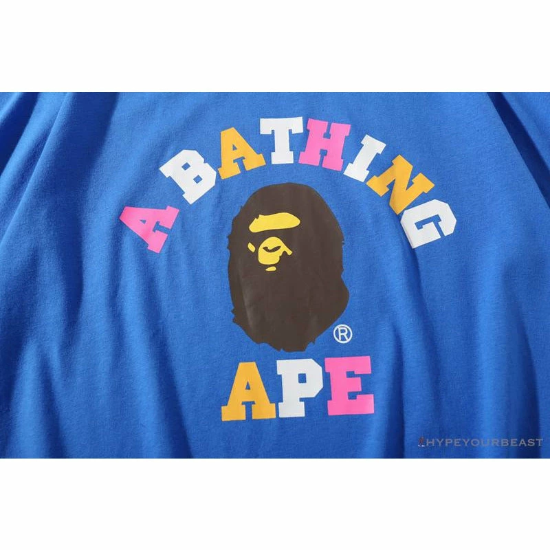 Clothes BAPE Little Ape Head Colorful Classic Tee Shirt ‘BLUE’