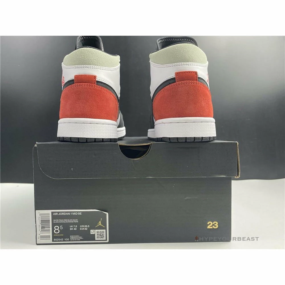 Air Jordan 1 Mid White Red Black