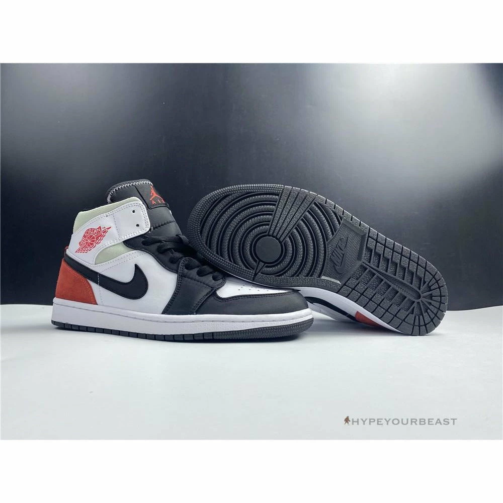 Air Jordan 1 Mid White Red Black