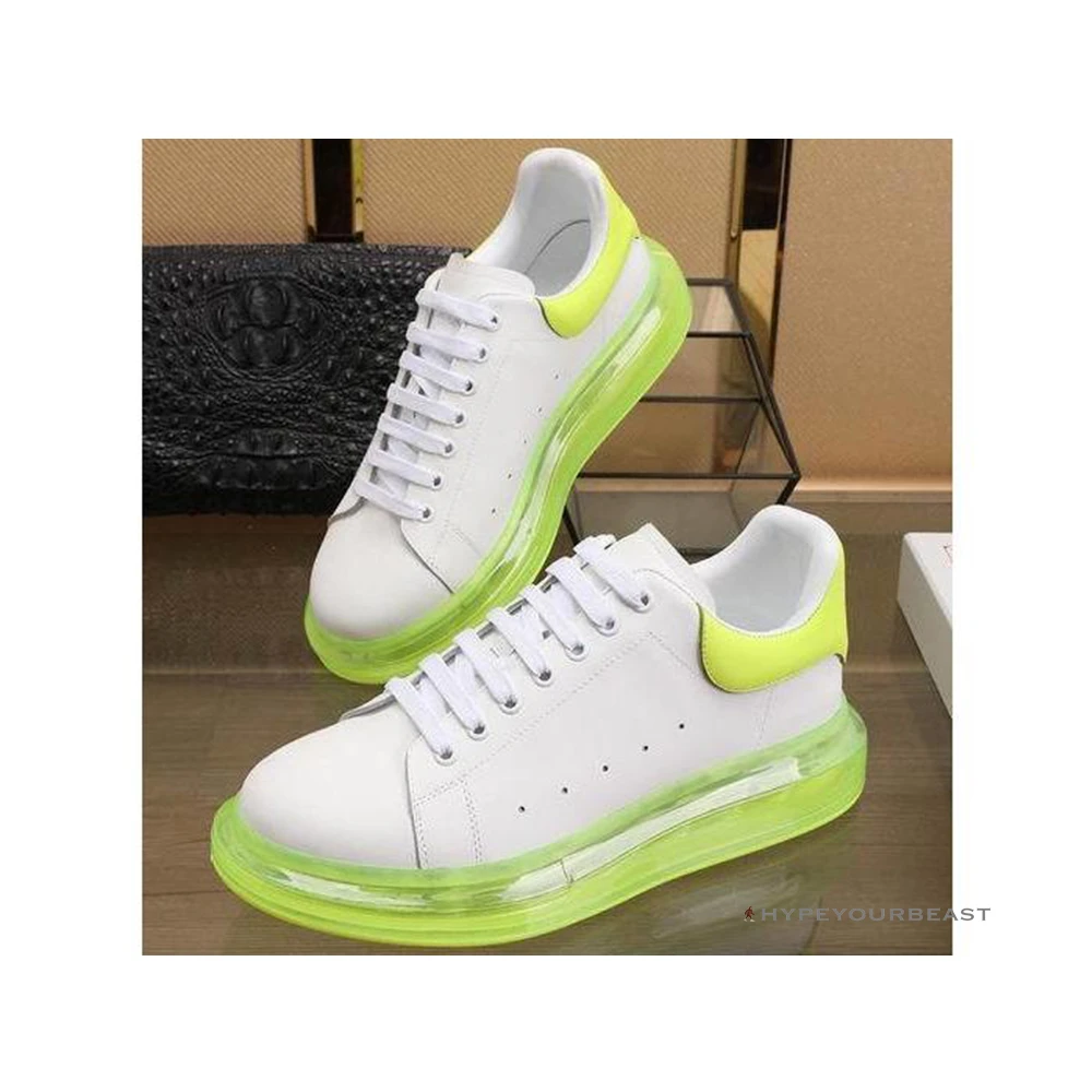 A. Mcqueen Alexander McQueen White / Neon Green Sole Sneaker