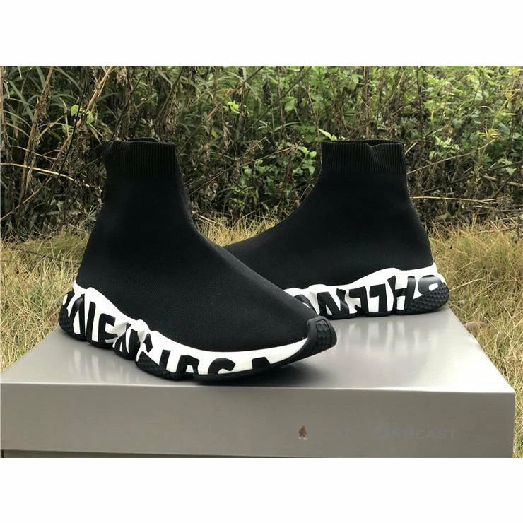 bcg sock sneakers ‘graffiti – black white’ Ba*len*cia*ga