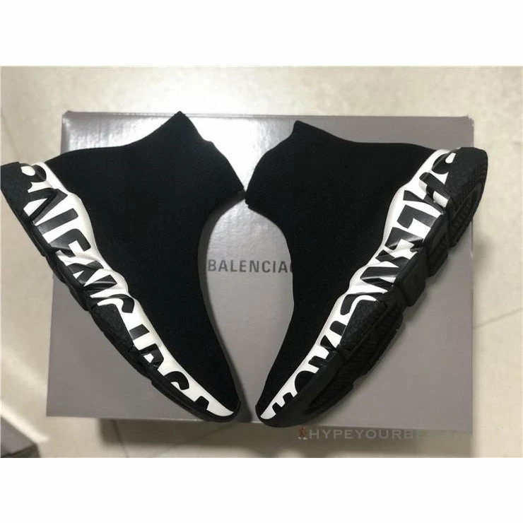 bcg sock sneakers ‘graffiti – black white’ Ba*len*cia*ga