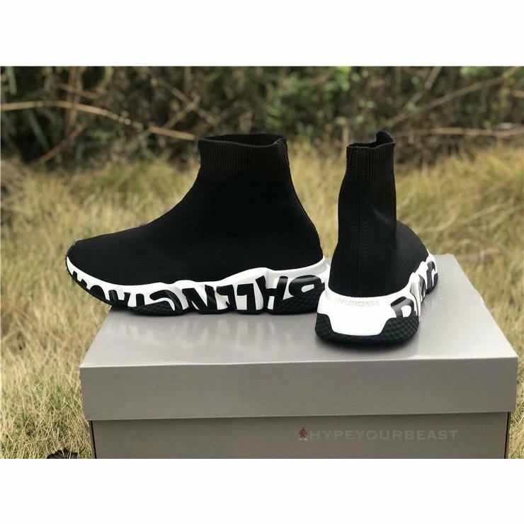 bcg sock sneakers ‘graffiti – black white’ Ba*len*cia*ga