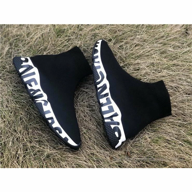 bcg sock sneakers ‘graffiti – black white’ Ba*len*cia*ga