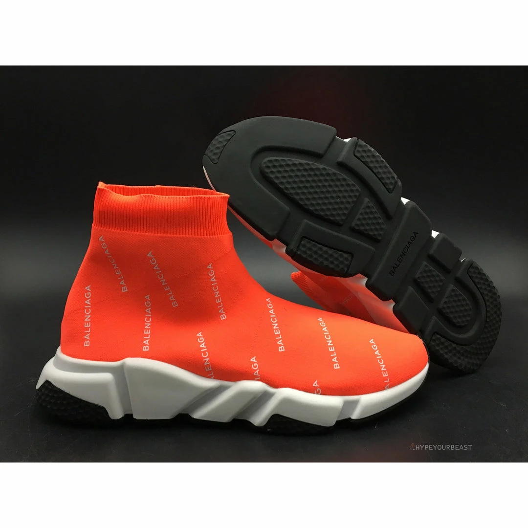 bcg sock sneakers logo print red / white Ba*len*cia*ga