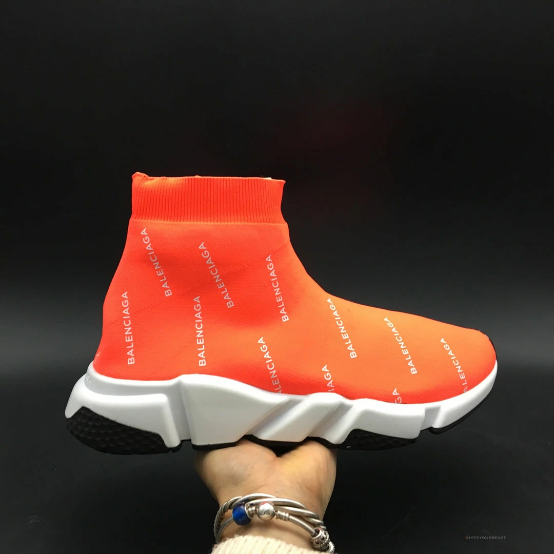 bcg sock sneakers logo print red / white Ba*len*cia*ga