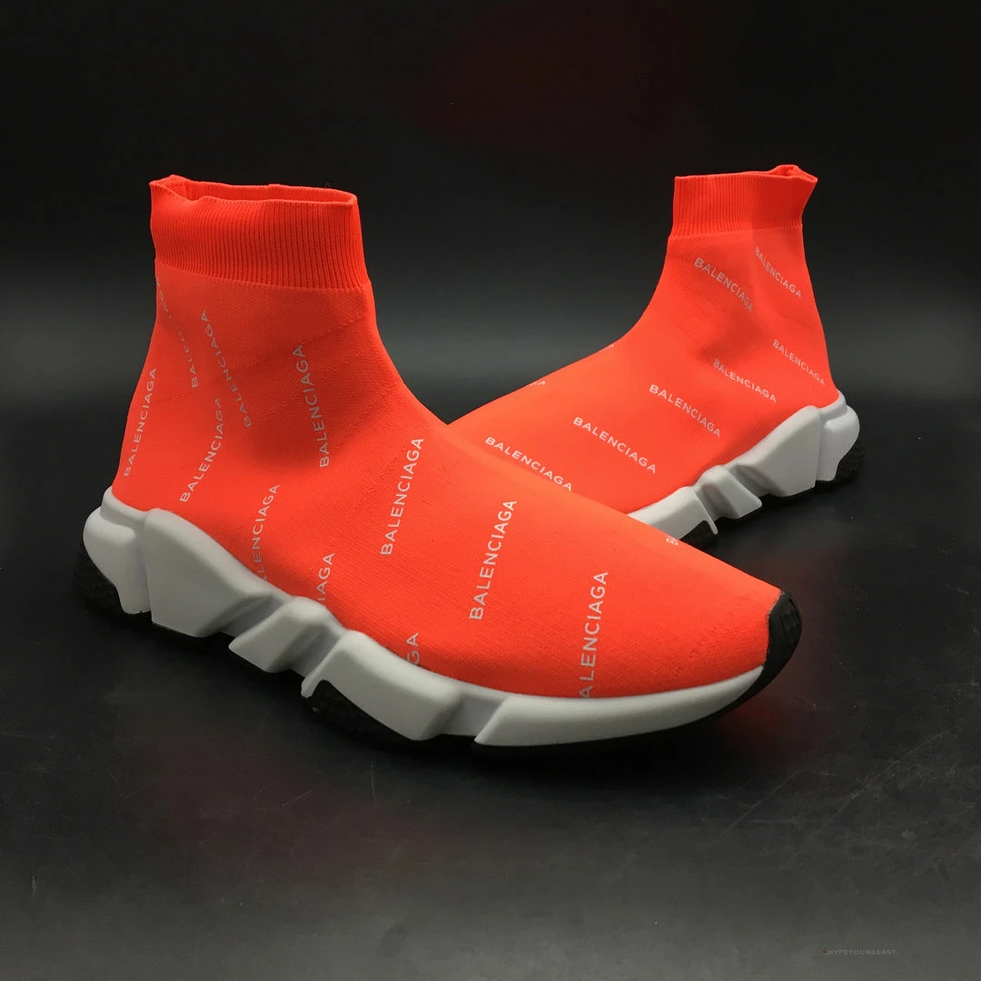 bcg sock sneakers logo print red / white Ba*len*cia*ga