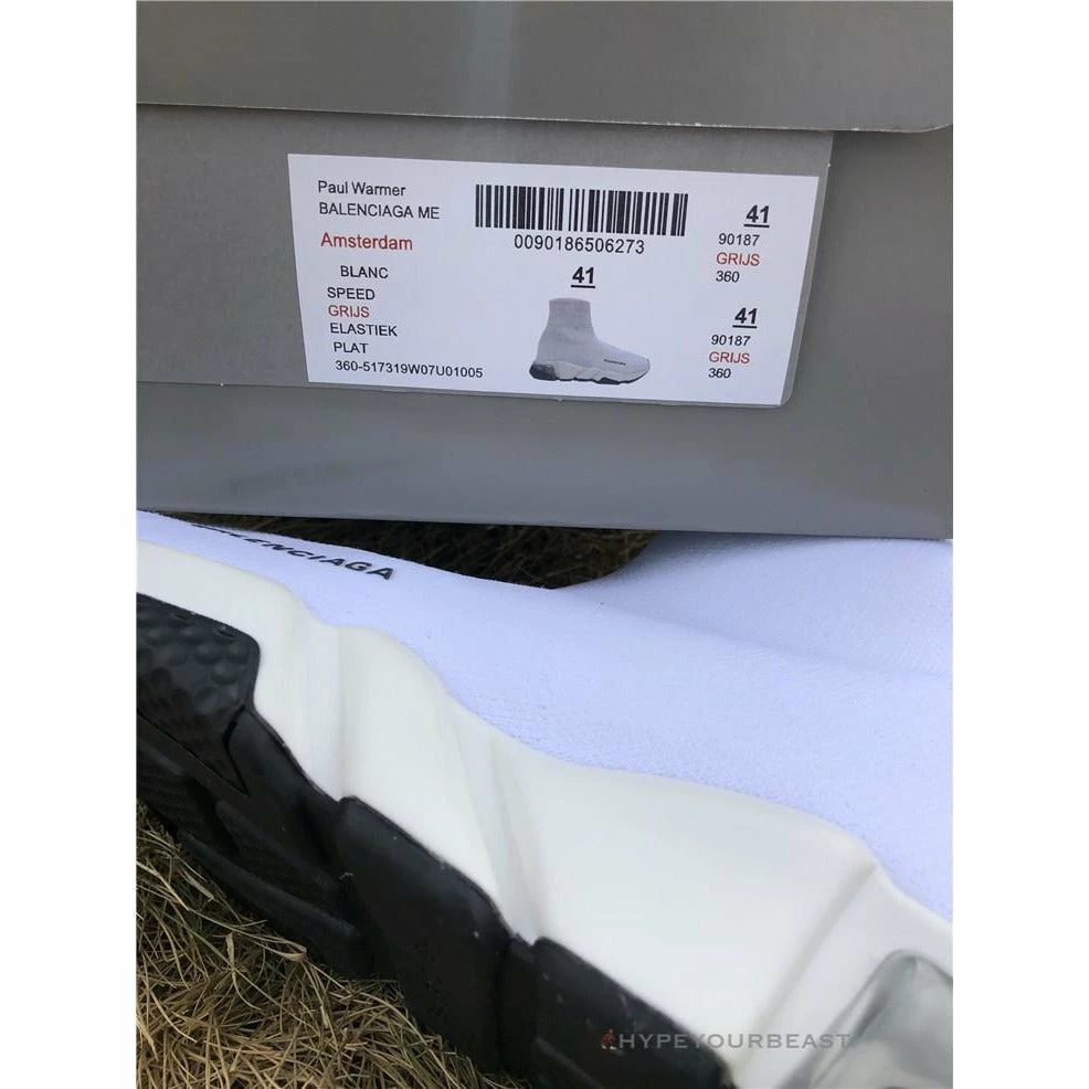 Ba*len*cia*ga bcg sock trainers white / white