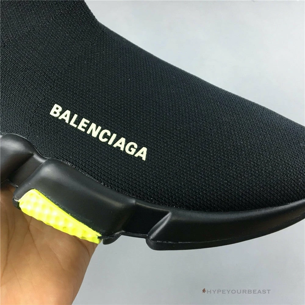 bcg sock sneakers clear sole – black yellow fluo Ba*len*cia*ga