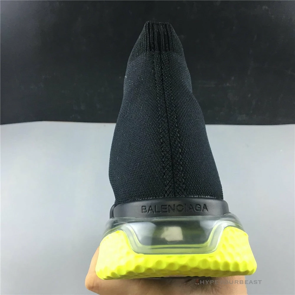bcg sock sneakers clear sole – black yellow fluo Ba*len*cia*ga