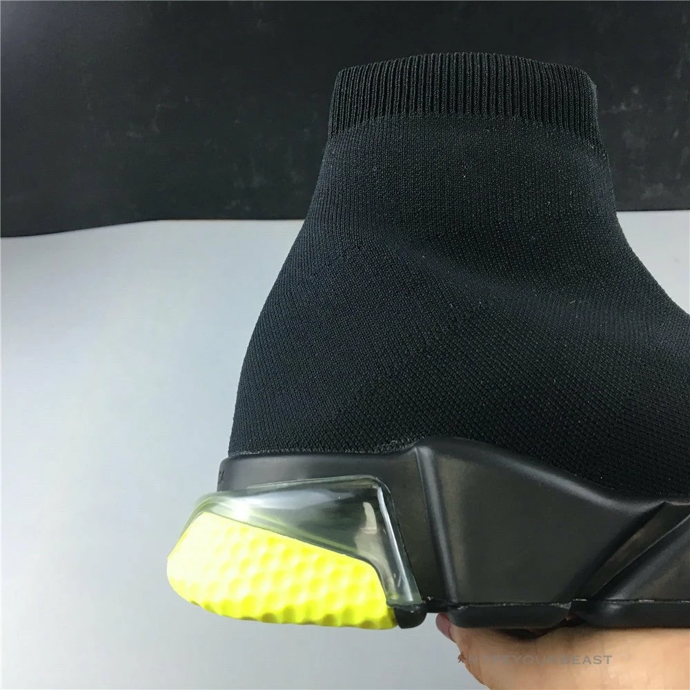 bcg sock sneakers clear sole – black yellow fluo Ba*len*cia*ga