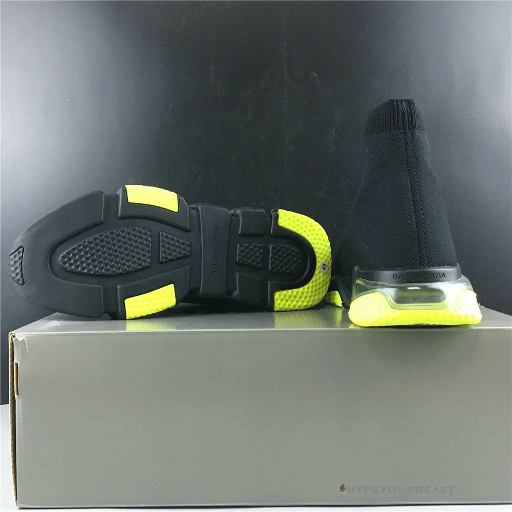 bcg sock sneakers clear sole – black yellow fluo Ba*len*cia*ga