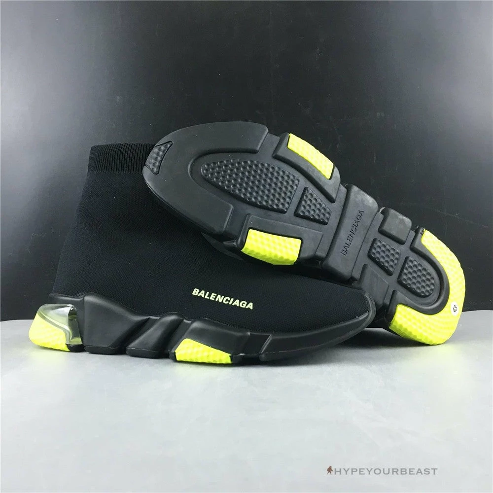 bcg sock sneakers clear sole – black yellow fluo Ba*len*cia*ga