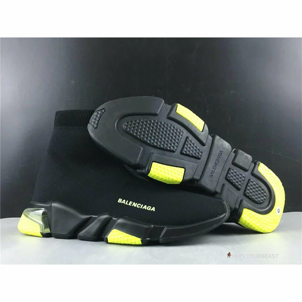 bcg sock sneakers clear sole – black yellow fluo Ba*len*cia*ga