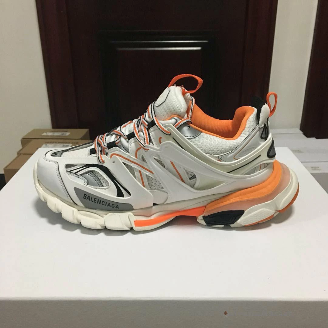 bcg track sneakers white / orange Ba*len*cia*ga