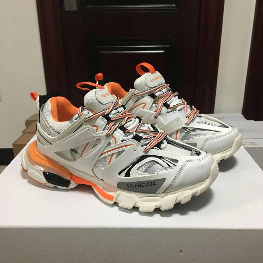 bcg track sneakers white / orange Ba*len*cia*ga