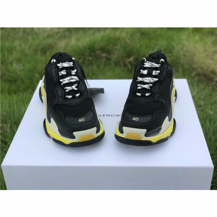 BCG Triple S Sneakers Black / Yellow