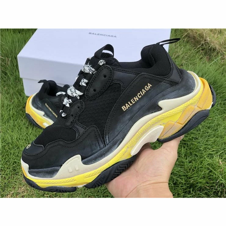 BCG Triple S Sneakers Black / Yellow