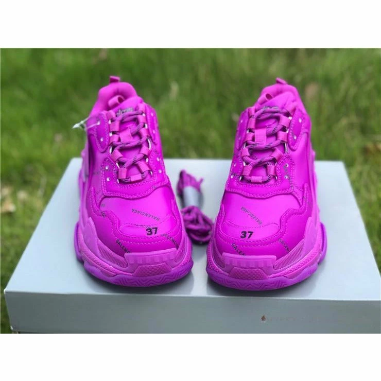 bcg triple s all over logo pink Ba*len*cia*ga