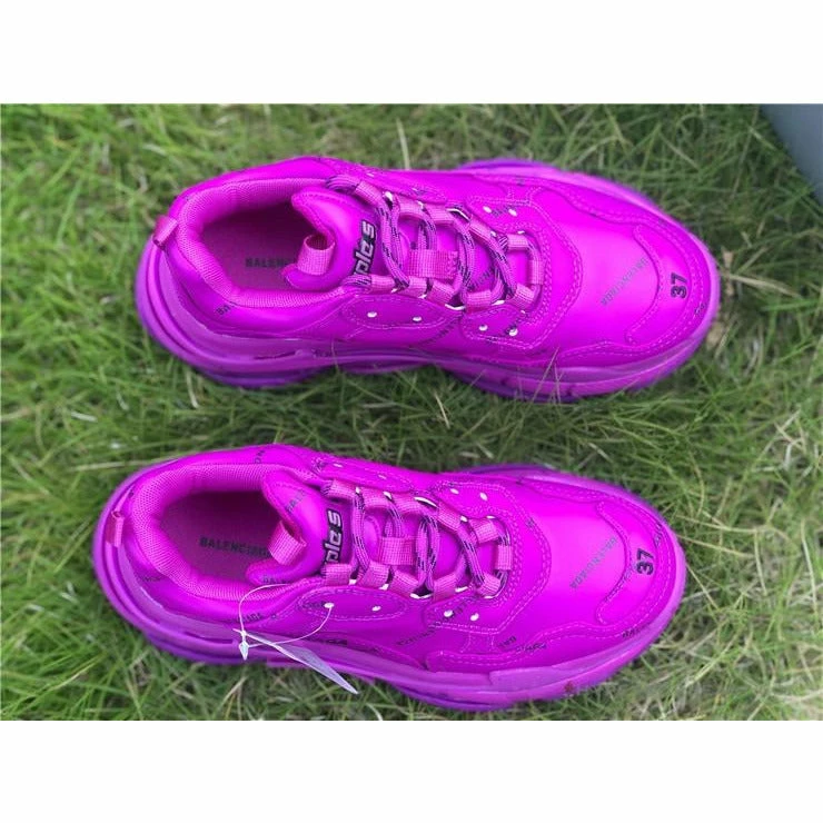 bcg triple s all over logo pink Ba*len*cia*ga