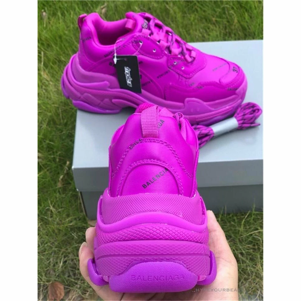 bcg triple s all over logo pink Ba*len*cia*ga