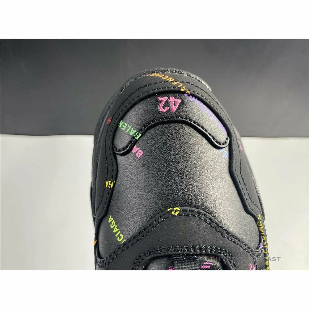 bcg triple s all over logo black rainbow Ba*len*cia*ga triple s