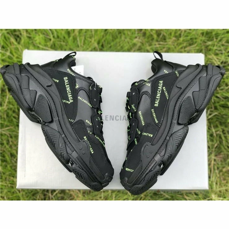 BCG Triple S Allover Logo – Black Fluo Yellow