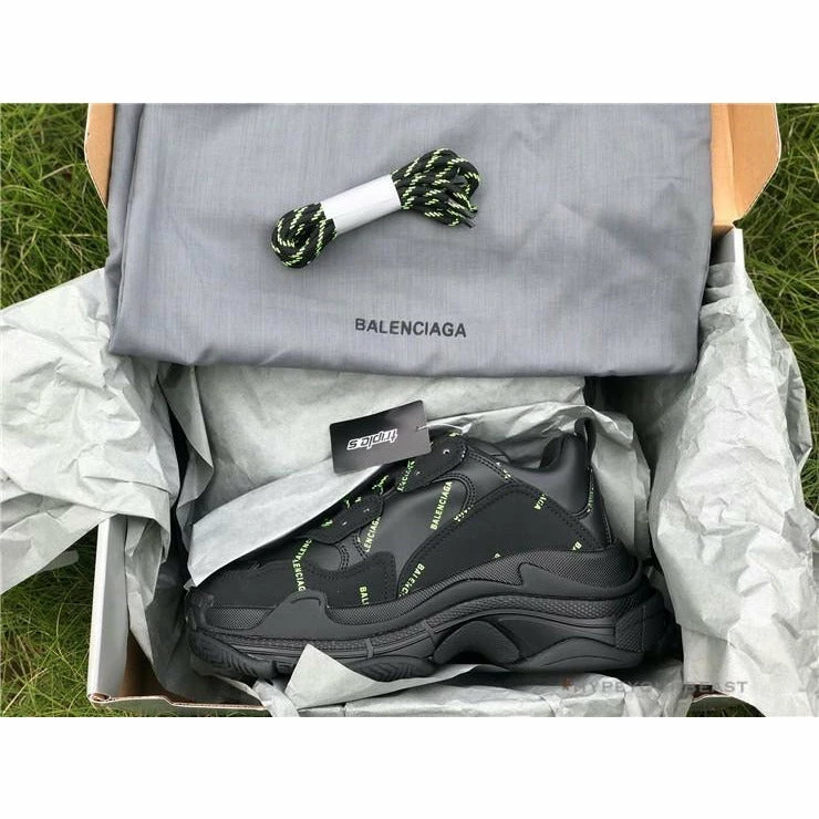 BCG Triple S Allover Logo – Black Fluo Yellow