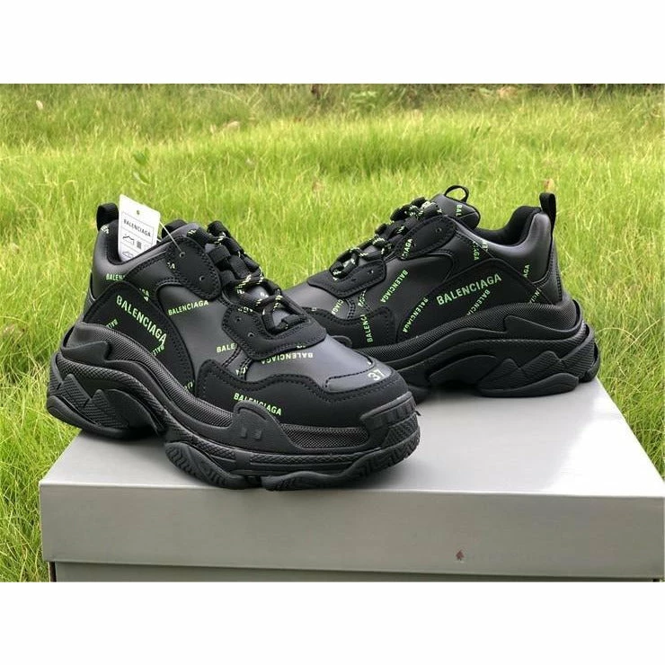 BCG Triple S Allover Logo – Black Fluo Yellow