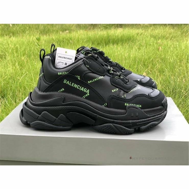 BCG Triple S Allover Logo – Black Fluo Yellow