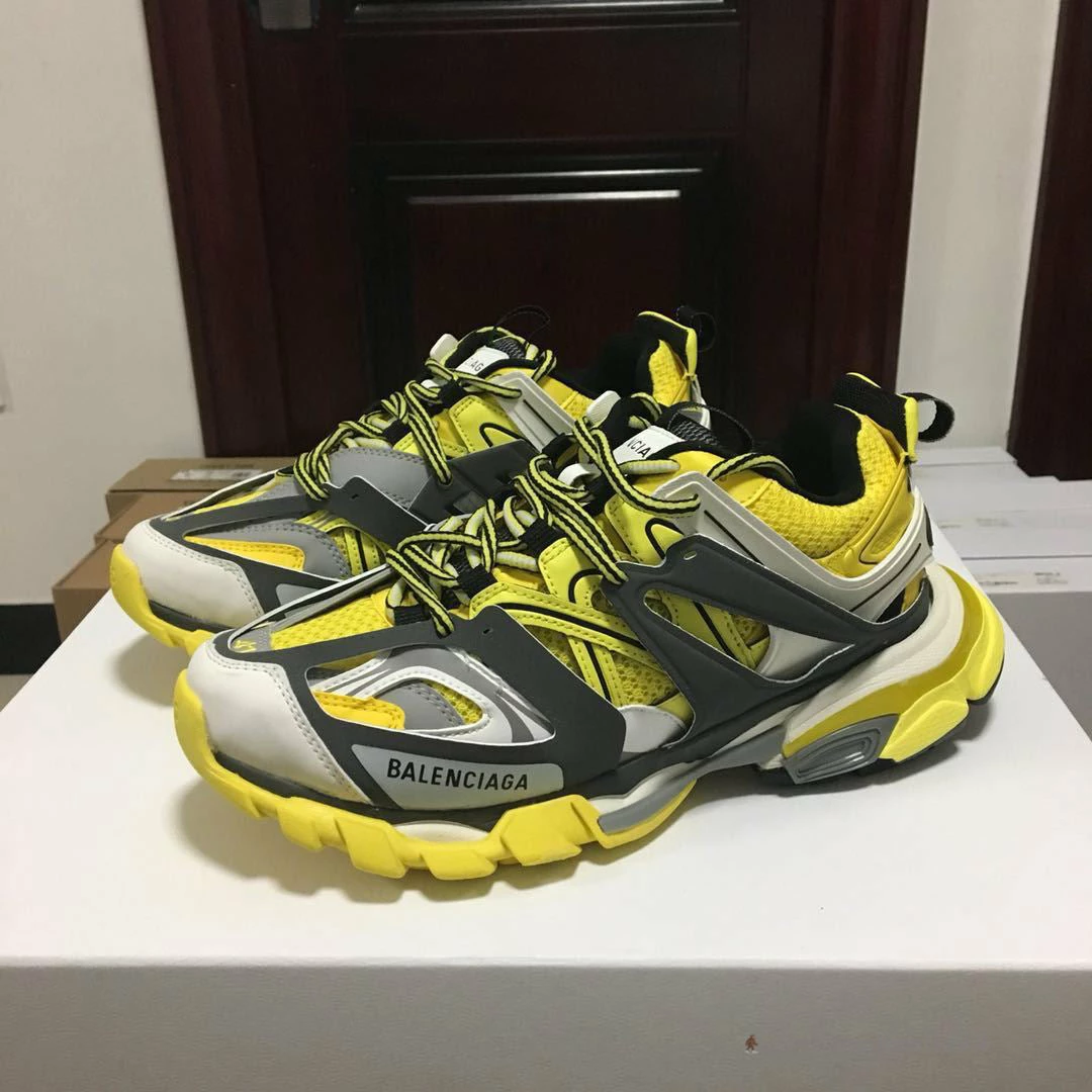 Ba*len*cia*ga bcg track sneakers yellow black white