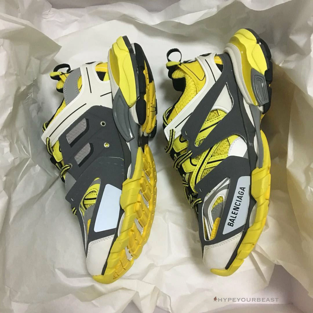 Ba*len*cia*ga bcg track sneakers yellow black white